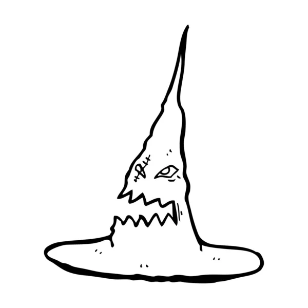 漫画の不気味な魔女の帽子 — ストックベクタ