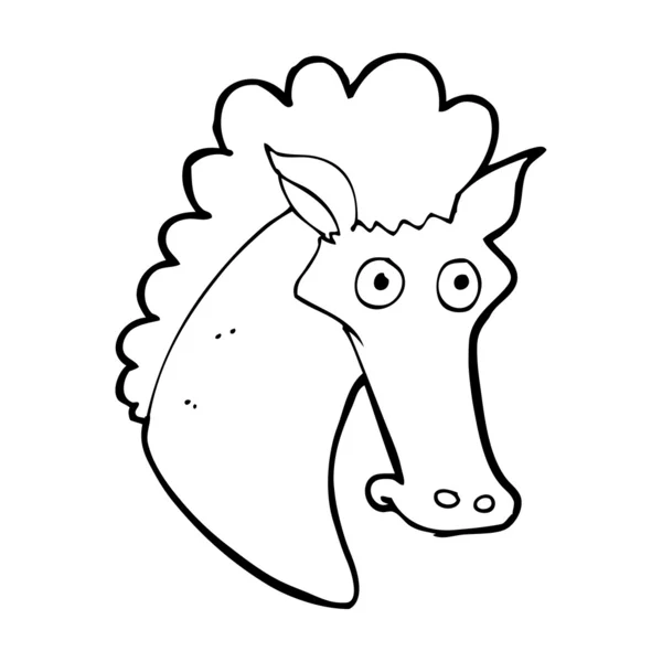 馬の漫画の頭 — ストックベクタ