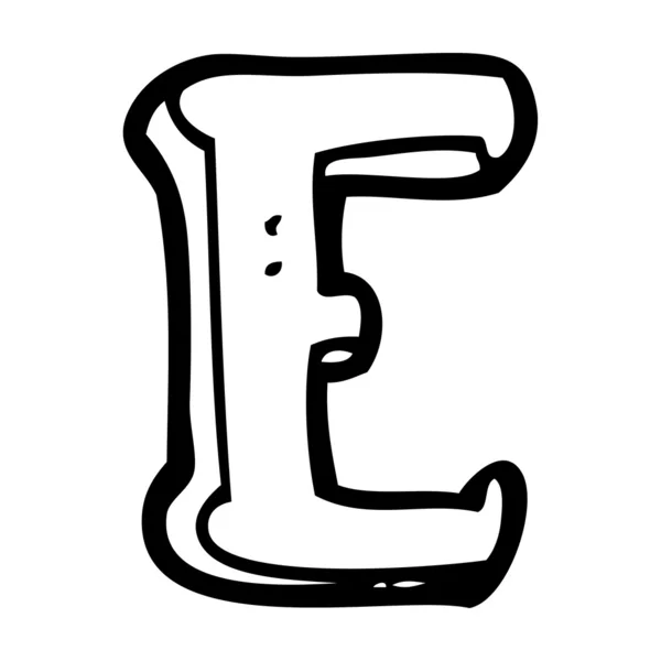 Kreslené písmeno e — Stockový vektor