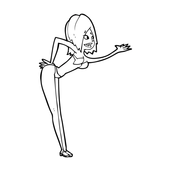 Mulher dos desenhos animados em biquíni — Vetor de Stock
