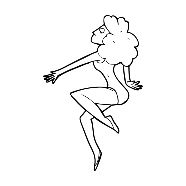 Cartoon dansende vrouw — Stockvector