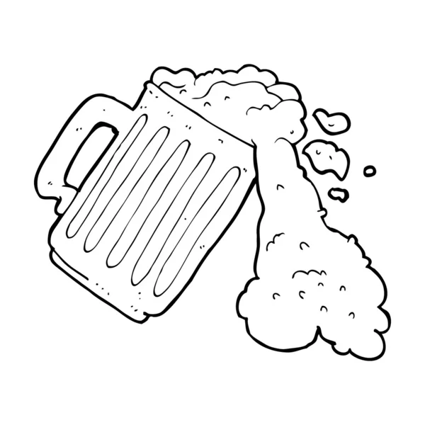 Taza de dibujos animados de cerveza — Vector de stock