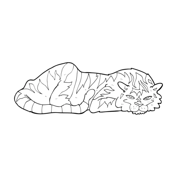 Tigre descansando de dibujos animados — Vector de stock