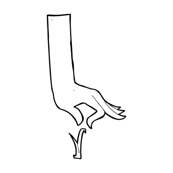 Dessin animé cueillette à la main lame d'herbe — Image vectorielle