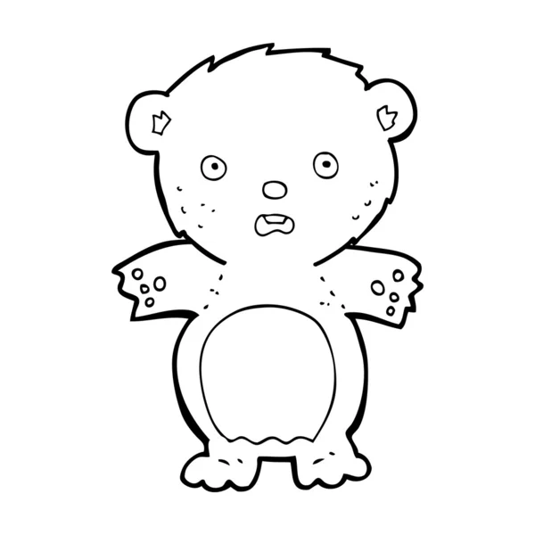 Asustado oso de peluche de dibujos animados — Vector de stock