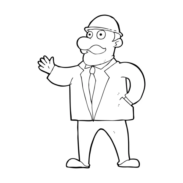 Cartoon förnuftiga affärsman i kubb — Stock vektor