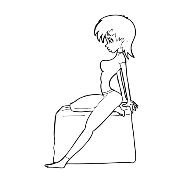 Cartoon pin up pose menina — Vetor de Stock