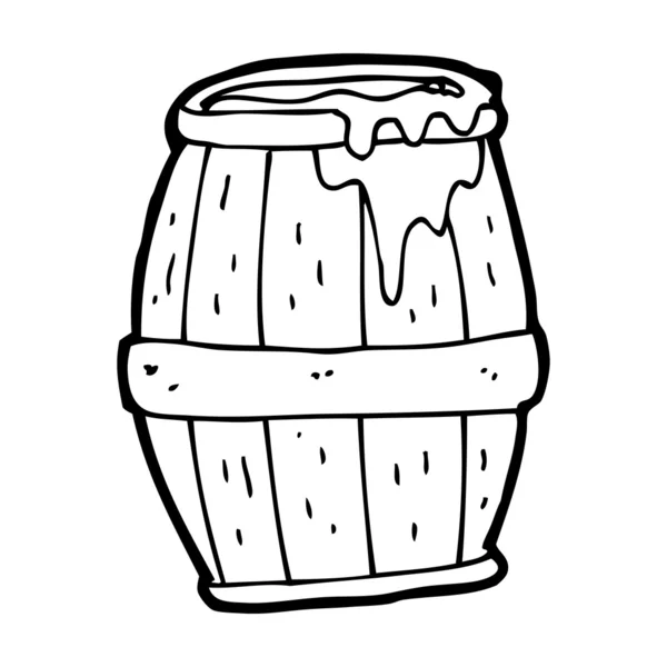 Barril de cerveza de dibujos animados — Vector de stock