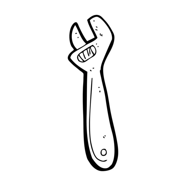 Llave ajustable de dibujos animados — Vector de stock