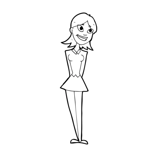 Ευτυχισμένη γυναίκα κινουμένων σχεδίων — Διανυσματικό Αρχείο