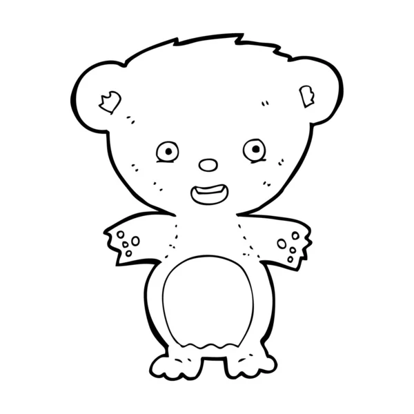 Urso de pelúcia dos desenhos animados — Vetor de Stock