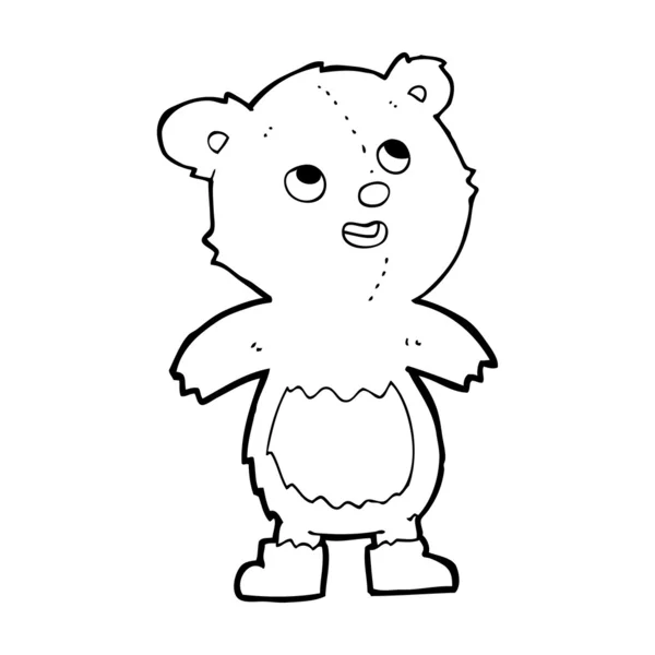 Urso de pelúcia dos desenhos animados — Vetor de Stock