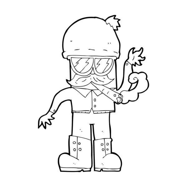Cartoon homem fumando pote — Vetor de Stock