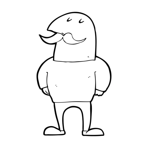 Kreslený plešatý muž s knírkem — Stockový vektor