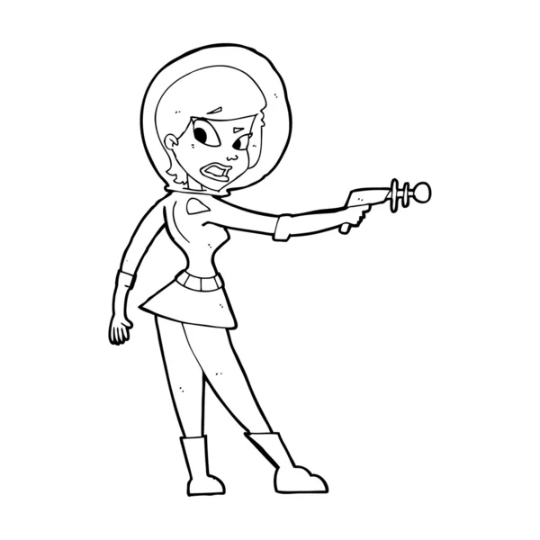 Dibujos animados sci fi chica — Vector de stock