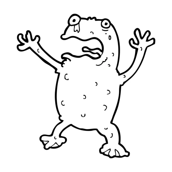 Kreslený vyděšené žába — Stockový vektor