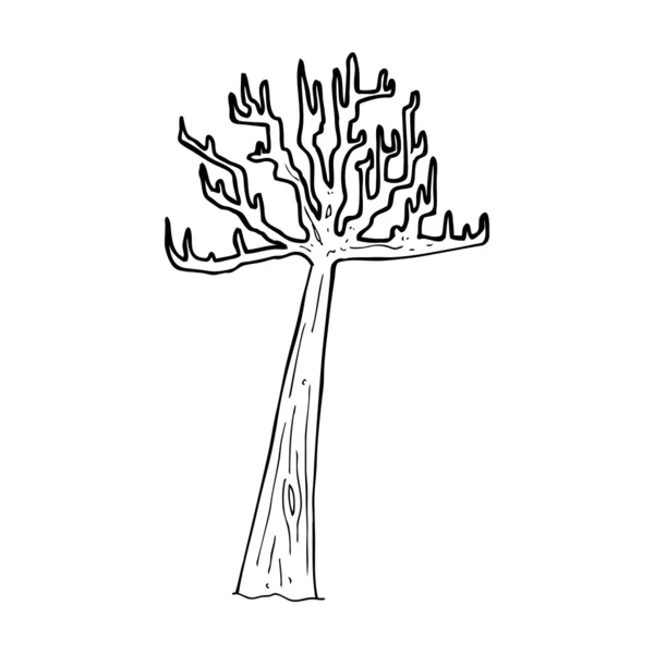 Karikatür kış ağaç — Stok Vektör