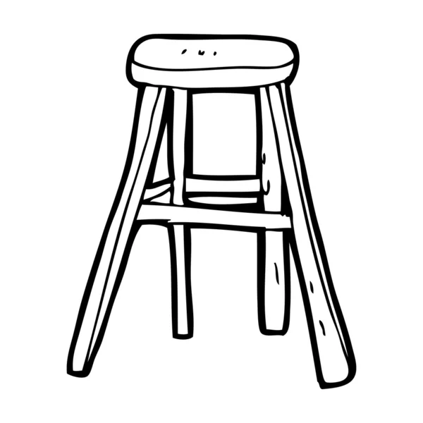 Tabouret en bois dessin animé — Image vectorielle