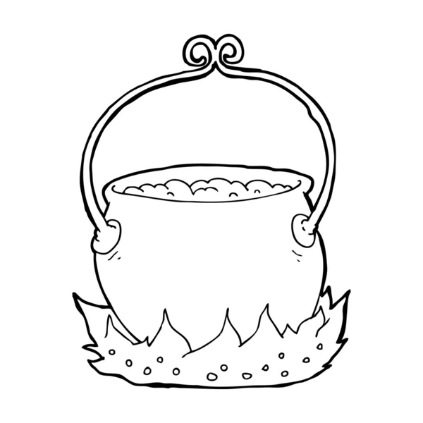 Dessin animé chaudron de sorcière — Image vectorielle