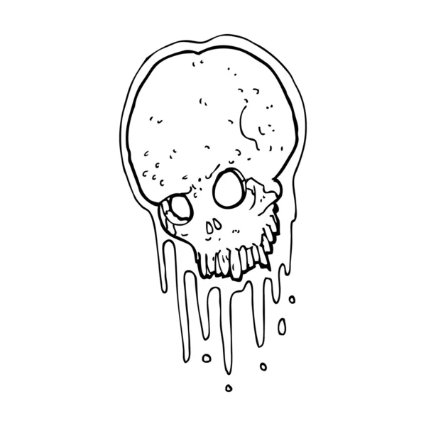Cartoon slijmerige schedel — Stockvector