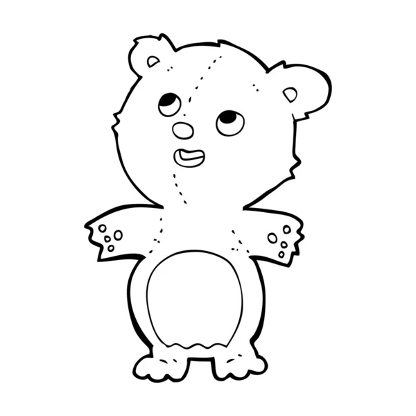 Desenho animado pequeno urso de pelúcia feliz — Vetor de Stock