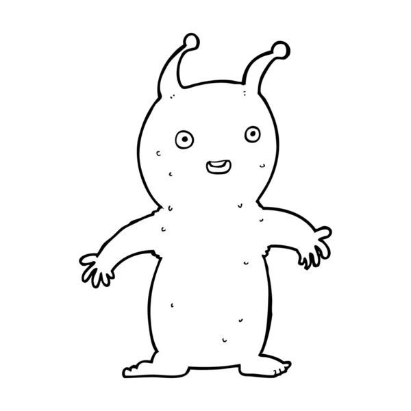 Dessin animé heureux petit alien — Image vectorielle