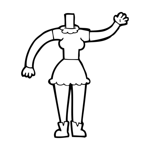 Dibujos animados cuerpo femenino — Vector de stock