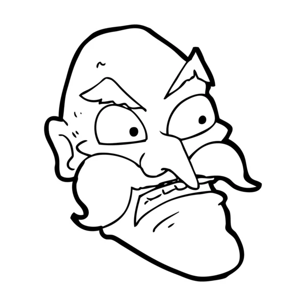 漫画怒ってる老人 — ストックベクタ
