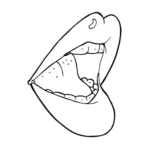 Dessin animé bouche ouverte — Image vectorielle