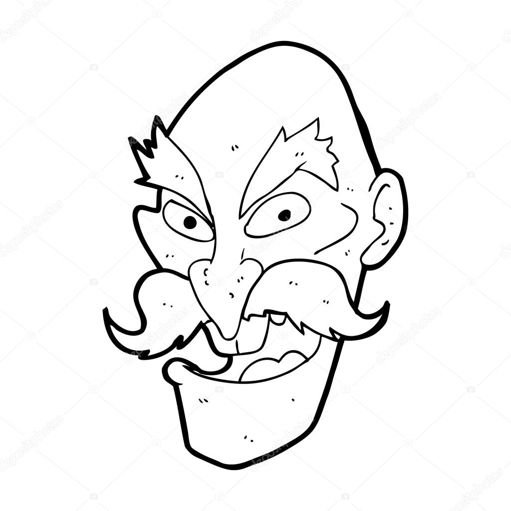 Cartoon evil old man face — Stock Vector © lineartestpilot 