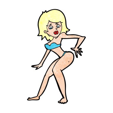 çizgi film kadın bikini