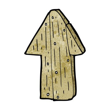 karikatür ahşap yön oku