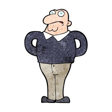 endişeli adam çizgi film