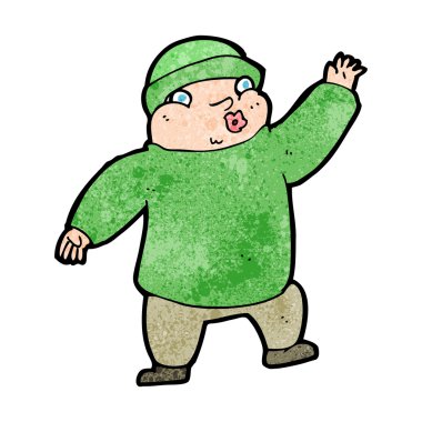 Şapka sallayan çizgi filmci.