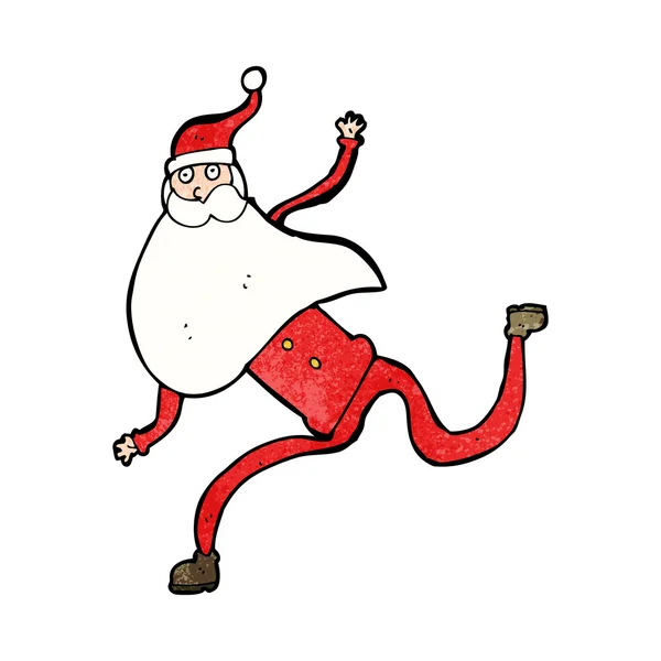 Noel Baba çalışan karikatür — Stok Vektör