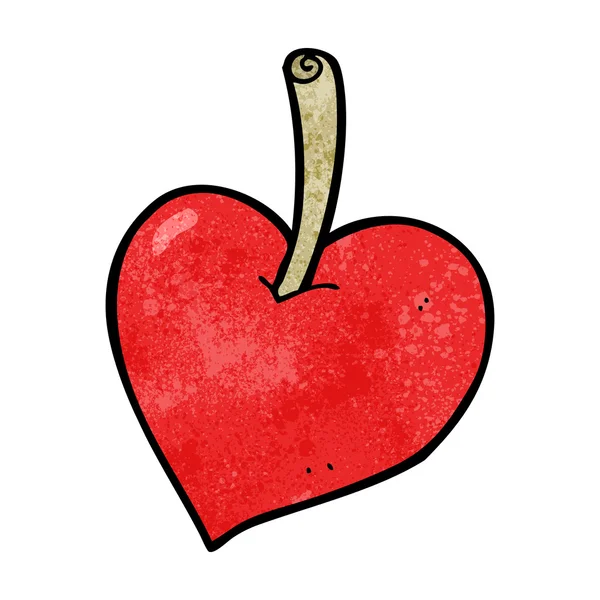 Dibujos animados amor corazón manzana — Vector de stock