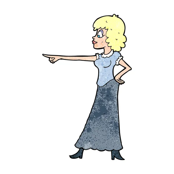 Kreskówka kobieta wskazując palec — Wektor stockowy