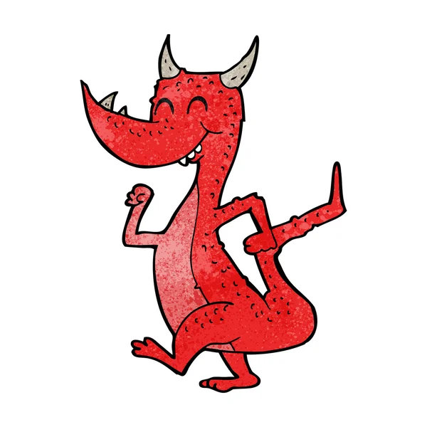 Dibujos animados feliz dragón — Vector de stock