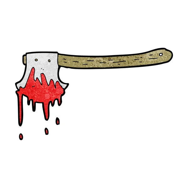 漫画の血まみれの斧 — ストックベクタ