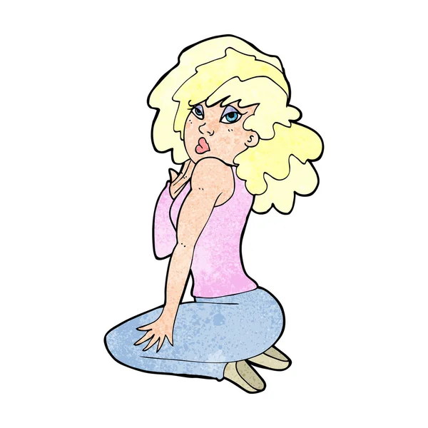 Cartoon mulher posando —  Vetores de Stock