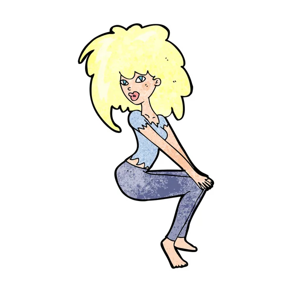 Mujer de dibujos animados con el pelo grande — Archivo Imágenes Vectoriales