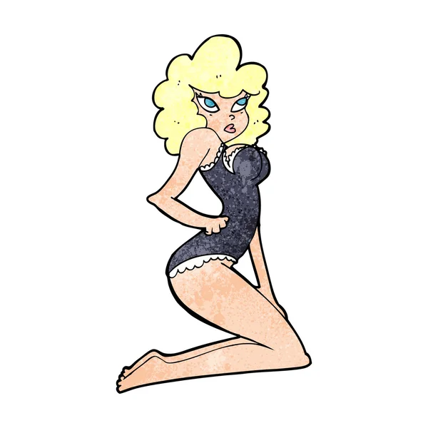 Cartoon pin-up kvinna — Stock vektor