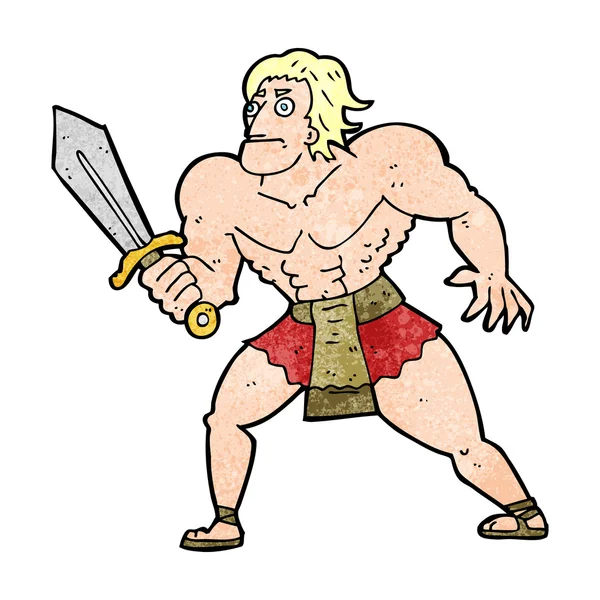 Kreslený fantasy hrdina muž — Stockový vektor