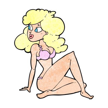 İç çamaşırlı seksi kadın.