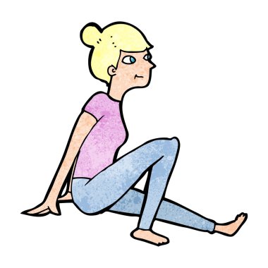 çizgi film kadın oturuyordu