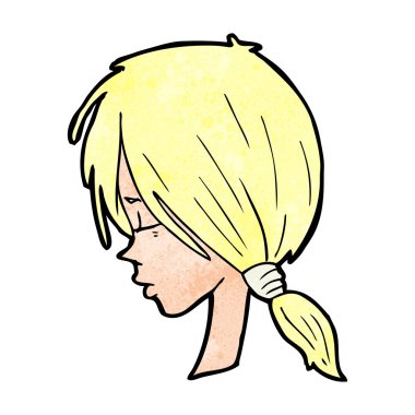 Çizgi film kızı düşünceli görünüyor.