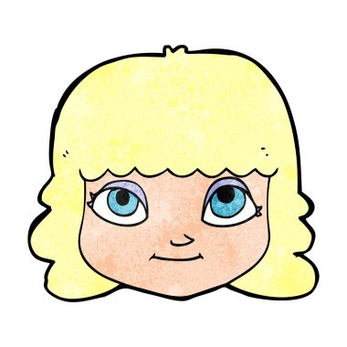 çizgi film mutlu kadın yüzü