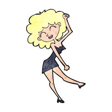 çizgi film dans eden kadın