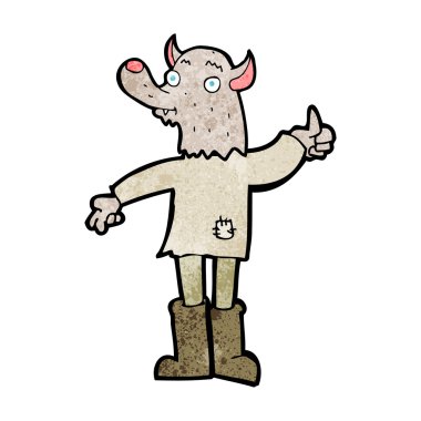 karikatür komik kurt adam