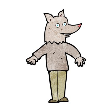 karikatür mutlu kurt adam